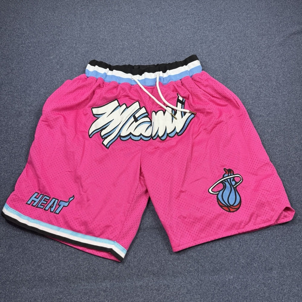 Miami Heat Shorts Just Don Mens Medium Pink Made In USA NBA Basketball